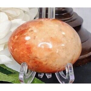 Marble Orange and Cream Decorative Egg/Paperweight